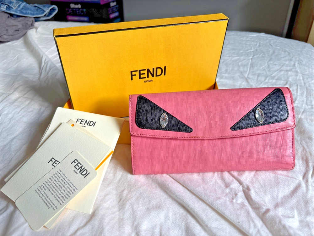 GUC - Fendi Monster Continental Wallet Pink #8M0340–5 PT – 168–8210 and RFID